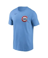 Nike Men's Michael Busch Baby Blue Chicago Cubs Fuse Name Number T-Shirt