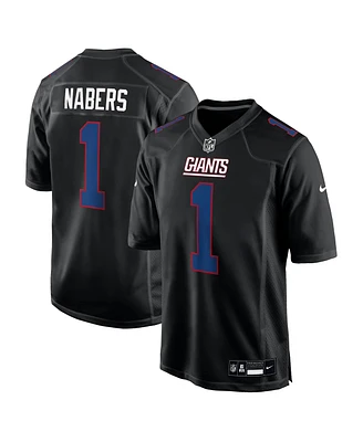 Nike Men's Malik Nabers Carbon Black New York Giants Fashion Jersey