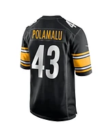 Men's Nike Troy Polamalu Black Pittsburgh Steelers Retired Player Game Jersey