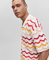 Mode of One Men's Short-Sleeve Gradient Zig-Zag Sweater Top, Exclusively at Macy's