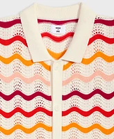 Mode of One Men's Short-Sleeve Gradient Zig-Zag Sweater Top, Exclusively at Macy's