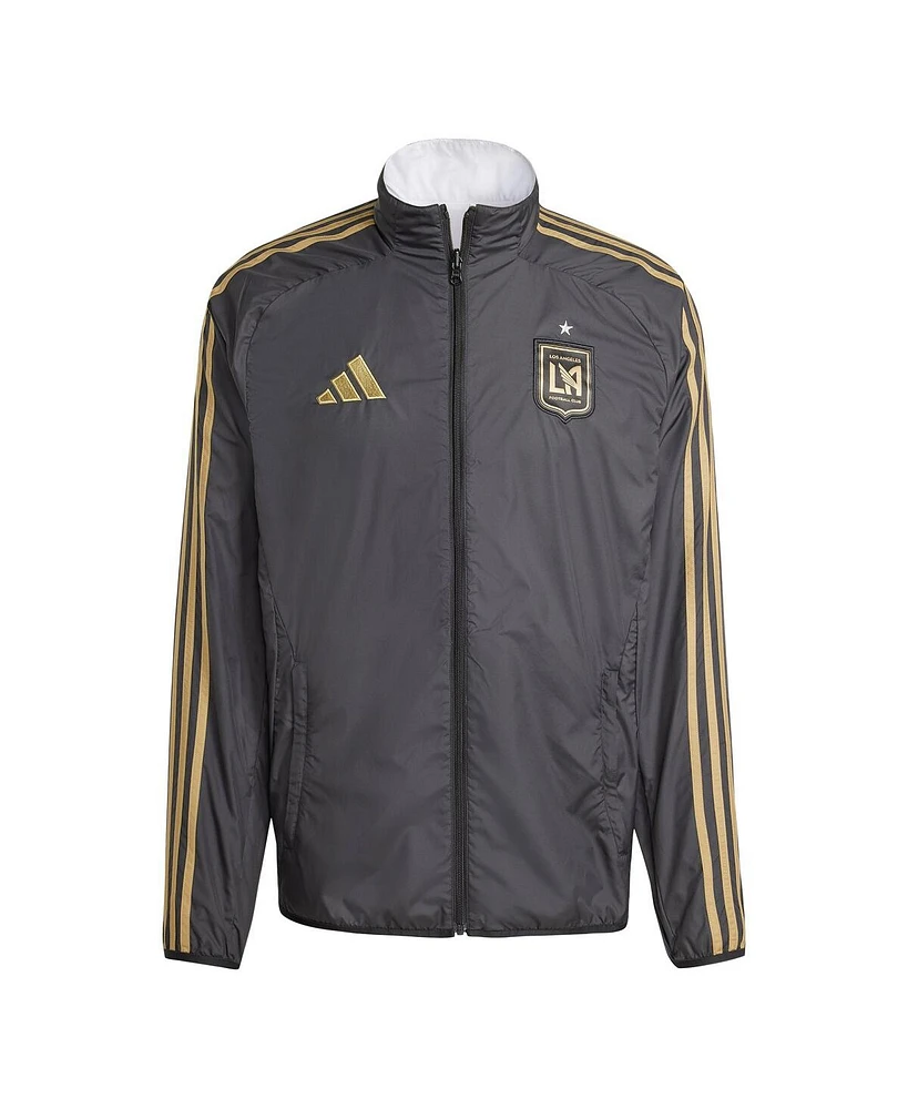 Adidas Men's Black/White Lafc 2025 Anthem Reversible Full-Zip Jacket