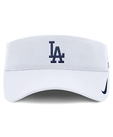 Nike Men's White Los Angeles Dodgers Primetime Bozz Ace Performance Adjustable Visor Hat