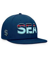 Fanatics Men's Deep Sea Blue Seattle Kraken Authentic Pro Rink Snapback Hat