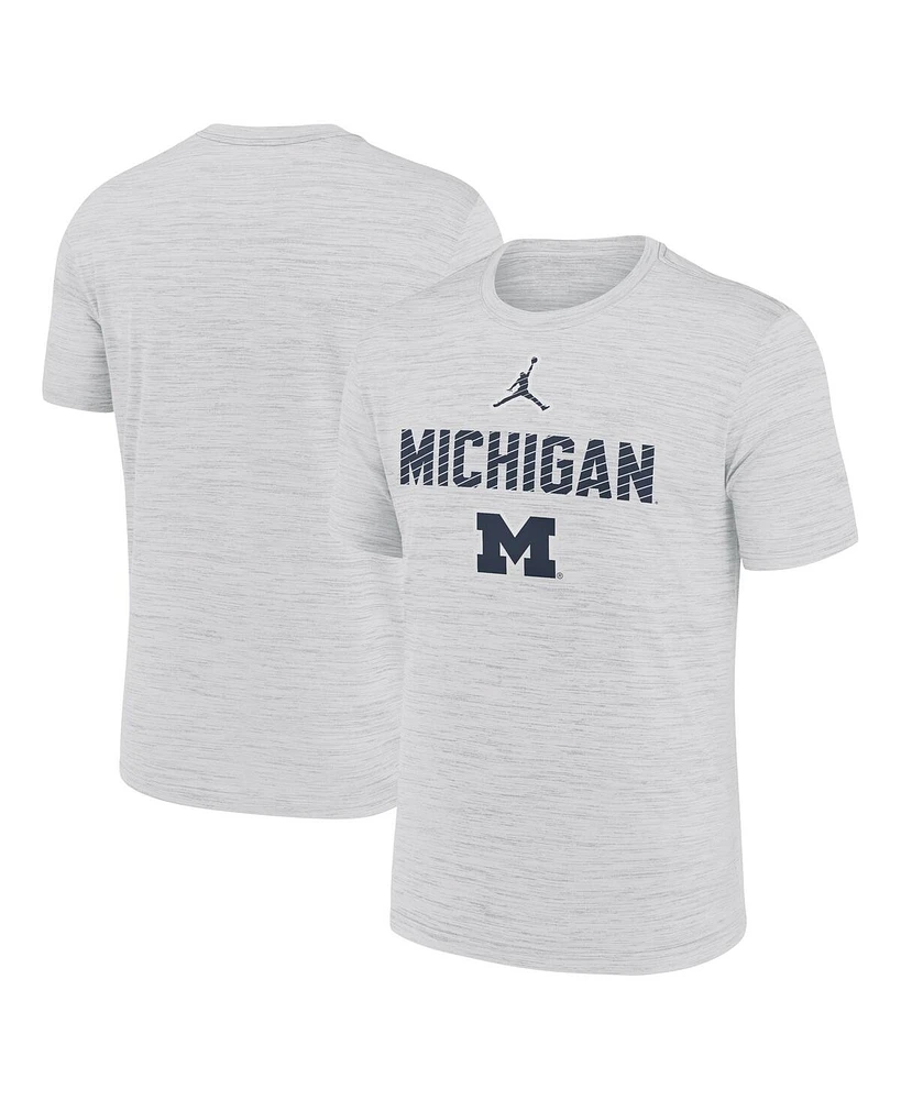 Jordan Men's Gray Michigan Wolverines Campus Slant Velocity Performance T-Shirt