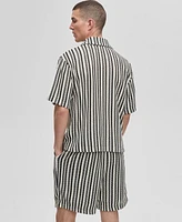 Mode of One Men's Vertical-Stripe Camp Collar Shirt, Exclusively at Macy's