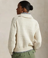 Polo Ralph Lauren Women's Logo Shawl-Collar Full-Zip Cardigan