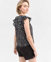 On 34th Women's Ruffle Short-Sleeve Voile Top, Created for Macy's