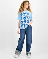 Freeze 24-7 Juniors' Stitch Grid Graphic T-Shirt