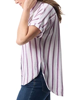 Gloria Vanderbilt Women's Daisy Striped Short-Sleeve Shirt