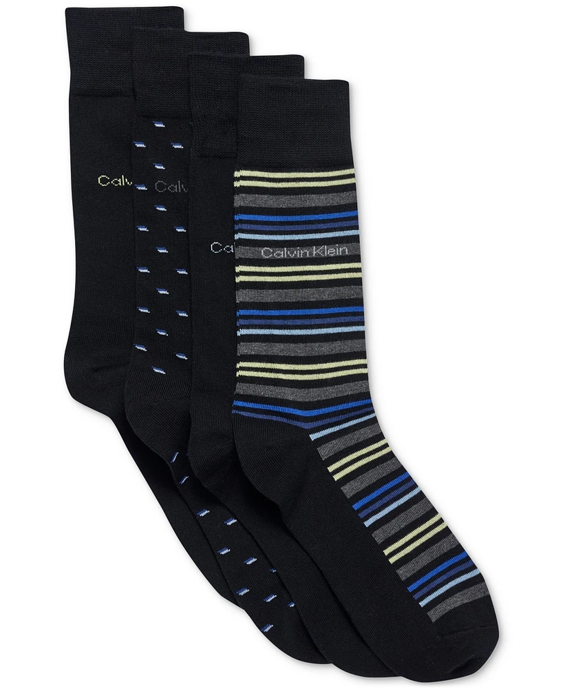 Calvin Klein Men's 4pk. Textured Logo Crew Socks