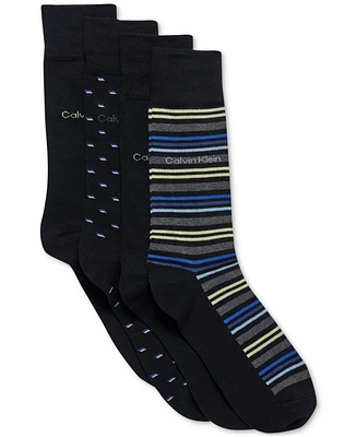 Calvin Klein Men's 4pk. Textured Logo Crew Socks
