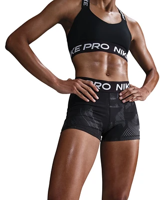 Nike Women's Pro Printed Jacquard-Waistband Shorts