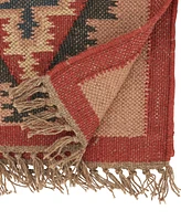 Saro Lifestyle Ethnic Weave Kilim Table Runner, 16" x 72"