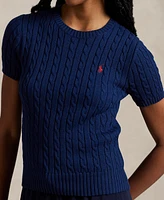 Polo Ralph Lauren Women's Cable-Knit Cotton Short-Sleeve Sweater