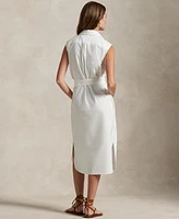 Polo Ralph Lauren Women's Belted Oxford Sleeveless Shirtdress