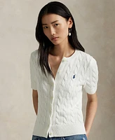 Polo Ralph Lauren Women's Cable-Knit Cotton Short-Sleeve Cardigan