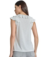 Jones New York Women's Ruffled V-Neck Top