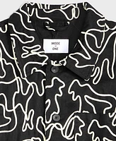 Mode of One Men's Floral Embroidered Cotton Shacket, Exclusively at Macy's