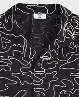 Mode of One Men's Relaxed-Fit Embroidered Button-Down Poplin Camp Shirt, Exclusively at Macy's