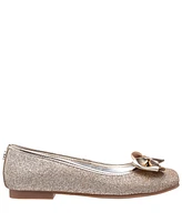 Nina Little and Big Girls Rose Glitter Ballet Flats