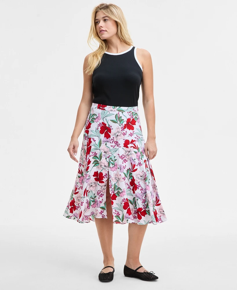 On 34th Women's Printed Slit Midi Skirt, Exclusively at Macy's