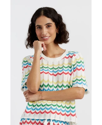 Chinti and Parker Women's & Cotton Chevron Stitch T-Shirt