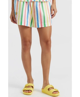 Chinti and Parker Women's & Linen-Cotton Snoopy Stripe Shorts