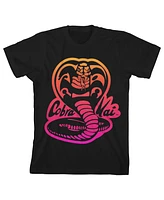 Cobra Kai Neon Logo Boy's Black T-Shirt