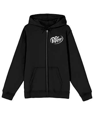 Dr. Pepper Men's Vintage Diamond Logo Black Zip-Up Hoodie-s