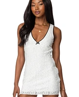 Edikted Womens Selah Lace Contrast Mini Dress