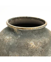 LuxenHome Rustic Gold and Brown Terracotta -Inch Tall Urn Vase