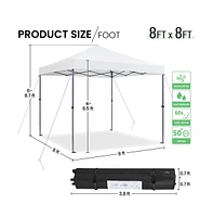 Yaheetech 8x8FT Pop-up Canopy with One-Push-To-Lock Setup Mechanism