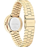 Calvin Klein Women's Twisted Bezel Gold Tone Stainless Steel Bracelet Watch, 34mm