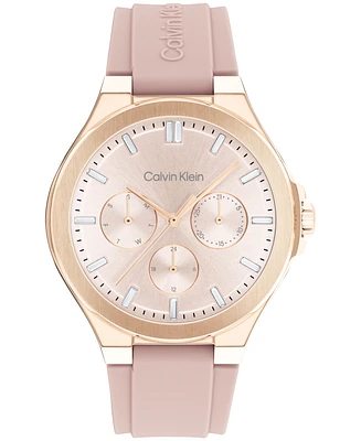 Calvin Klein Women's Vibrancy Blush Silicone Strap Watch, 38mm