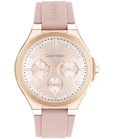 Calvin Klein Women's Vibrancy Blush Silicone Strap Watch, 38mm