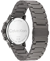 Calvin Klein Men's Gauge Ionic Plated Gray Steel Bracelet Watch, 41mm