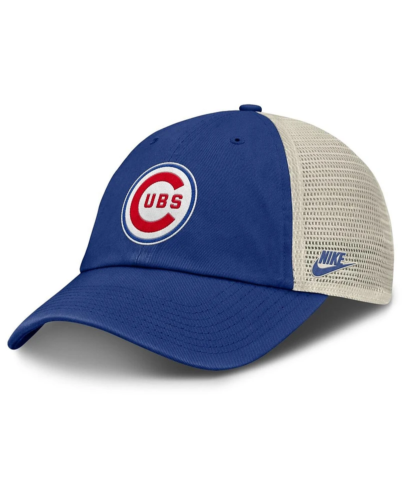 Nike Men's Royal/Natural Chicago Cubs Cooperstown Collection Club Trucker Adjustable Hat