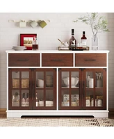 Buffet Cabinet with Storage, 55" Large Sideboard Buffet Storage Cabinet
