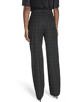 Calvin Klein Women's Wide-Leg Windowpane-Print Pants