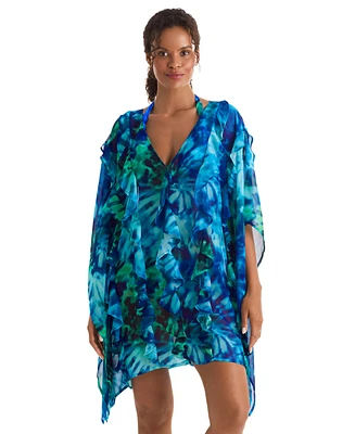 Mimi Flamingo Women's Breeze Chiffon Poncho Cover-Up