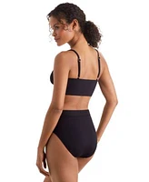 Mimi Flamingo Womens Blake Solid Tankini Top Brooke High Waisted Bikini Bottoms