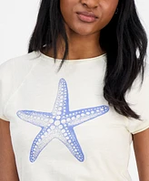 Pretty Rebellious Juniors' Starfish Graphic T-Shirt