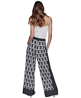 Karl Lagerfeld Paris Women's Geometric-Print Wide-Leg Pants