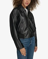 Levi's Women's Faux Leather Lightweight Bomber Jacket