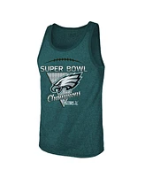 Majestic Threads Men's Midnight Green Philadelphia Eagles Super Bowl Lix Champions Advanced Tri-Blend Tank Top