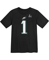 Nike Preschool Jalen Hurts Black Philadelphia Eagles Super Bowl Lix Name Number T-Shirt