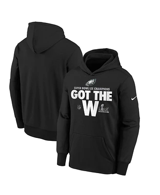 Nike Big Boys and Girls Black Philadelphia Eagles Super Bowl Lix Champions Parade Pullover Hoodie