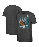 Fanatics Big Boys and Girls Heather Charcoal Philadelphia Eagles Super Bowl Lix Champions Own the Moment Tri-Blend T-Shirt