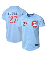 Nike Big Boys and Girls Seiya Suzuki Baby Blue Chicago Cubs 2nd Alternate Limited Player Jersey